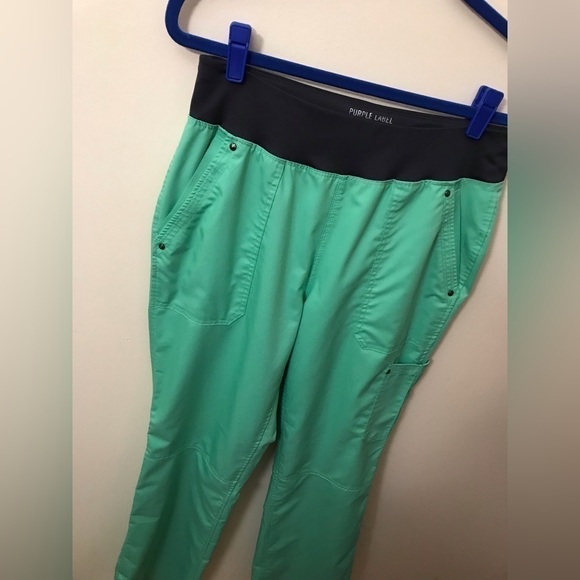 HEALING hands purple label tori womens mid rise stretch yoga scrub pants size ST - Picture 7 of 13